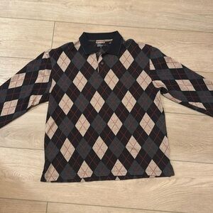Marc Edwards Plaid L/S Polo Sweater